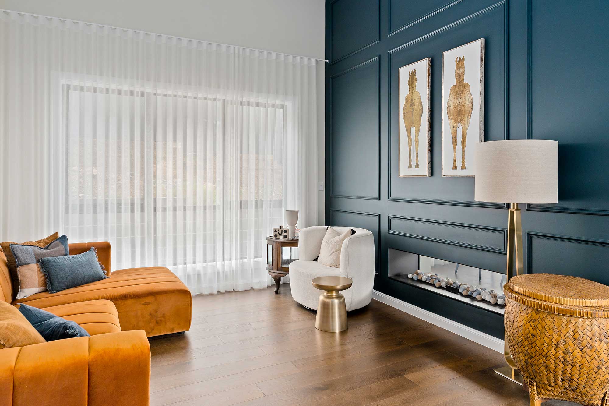feature wall and fireplace